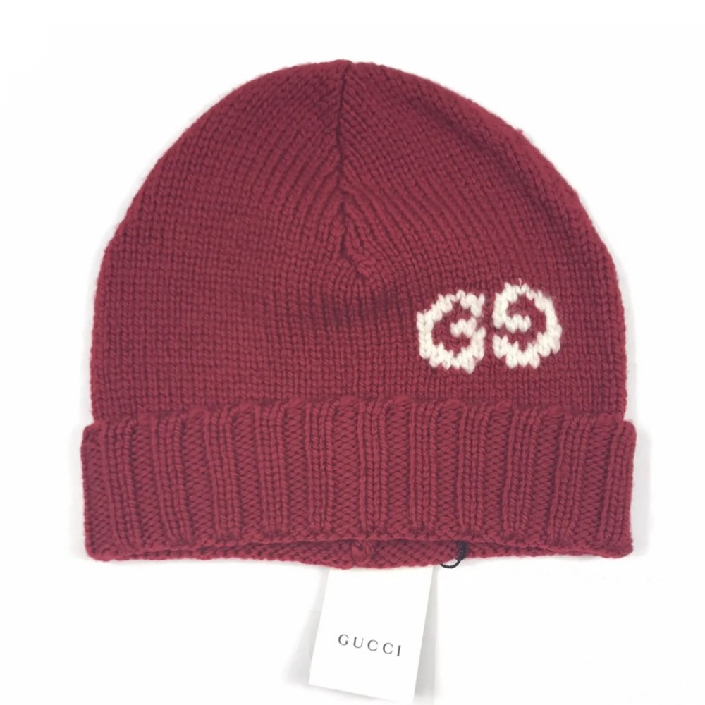 Gucci #602886 100% Wool Red Beanie/Winter Cap, NWT
